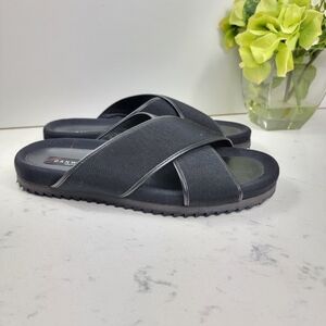 DANWARD Black Criss-cross Canvas Sandals SZ 40